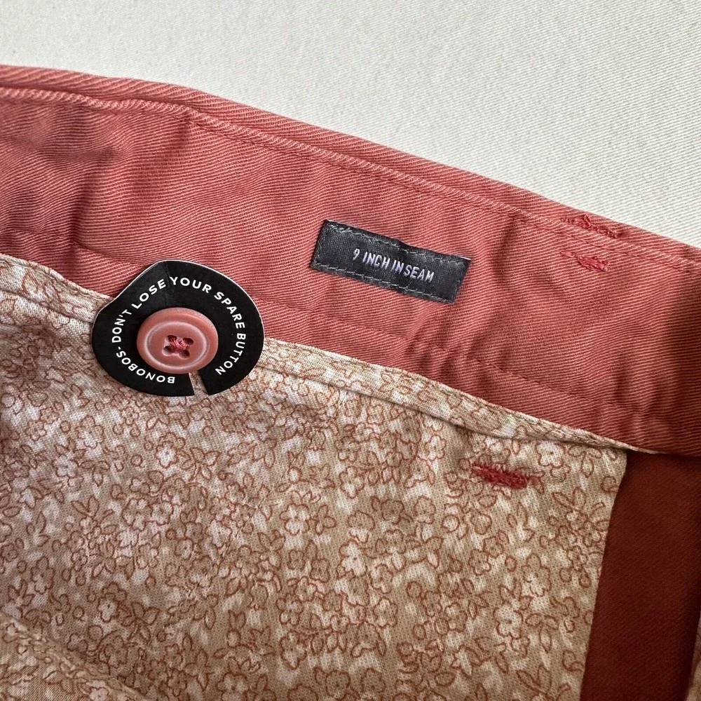 Bonobos Men's Shorts Stretch Washed Chino Coral 30 x 9 NEW - Picture 6 of 7